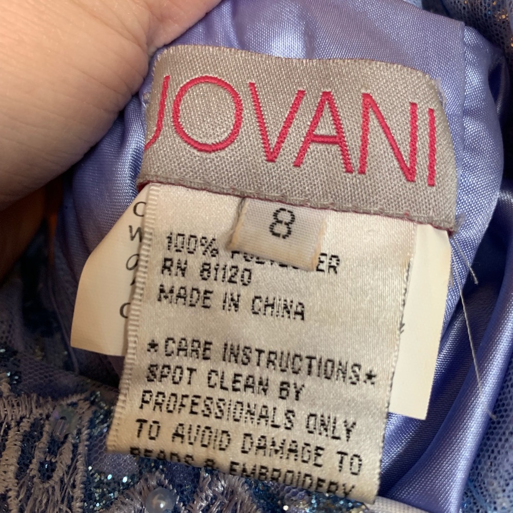 Jovani Periwinkle prom dress with glitter size 8 - Picture 3 of 9